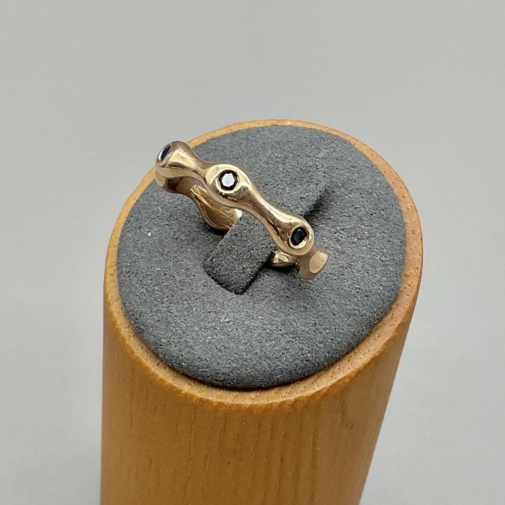 Bronze Milor Italy Ring Sz 10 Bronze Black Stone Band Cocktail Womens Statement